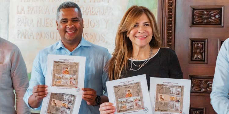 ADN e INPOSDOM ponen en circulación sello postal conmemorativo a los 525 años de la ciudad Santo Domingo